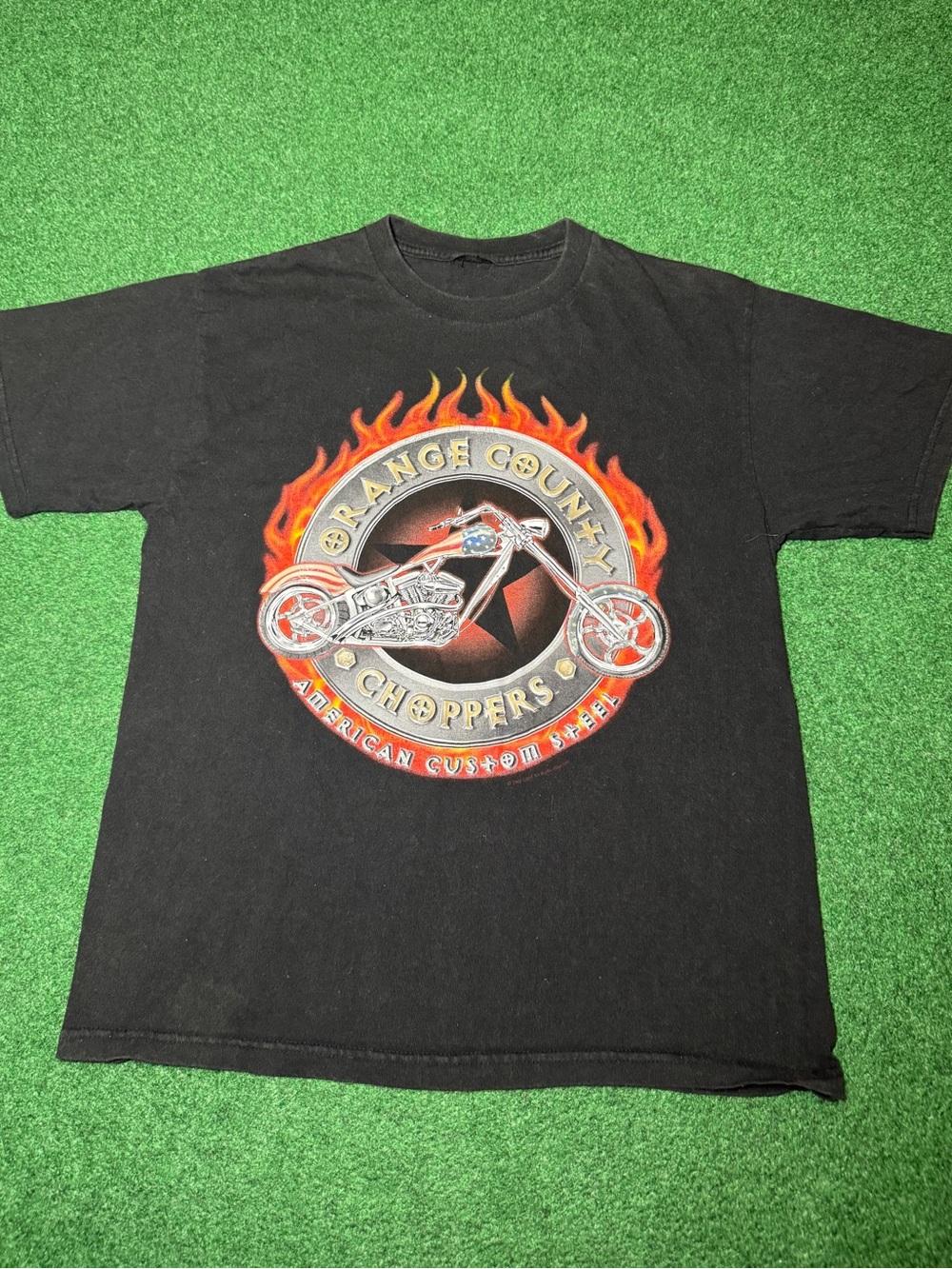 Vintage 90s Y2K Orange County Choppers T-shirt, Biker Motorcycle West Coast